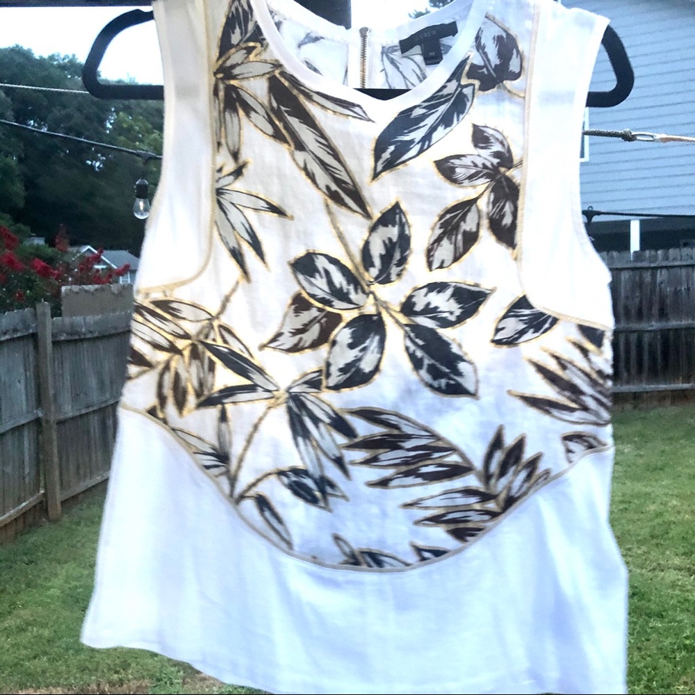 J.CREW  Linen and Cotton Sleeveless Blouse